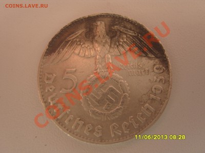 5 рейхсмарок 1939г. монетный двор д серебро - SS102962.JPG