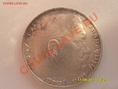 5 рейхсмарок 1939г. монетный двор д серебро - SS102963.JPG