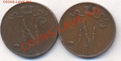 Финляндия 5 пенни 1908,1911 г. - Фин