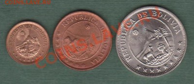 Старая Боливия, лот из 3 монет (18.06) - 2
