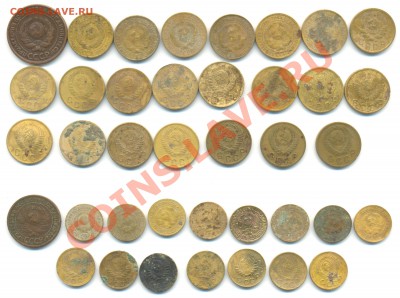 Ранние Советы погодовка 5,3,2,1коп 1924-57г,89шт 20.06.13г - советы 1924-1957 медь 002