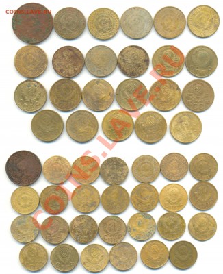 Ранние Советы погодовка 5,3,2,1коп 1924-57г,89шт 20.06.13г - советы 1924-1957 медь
