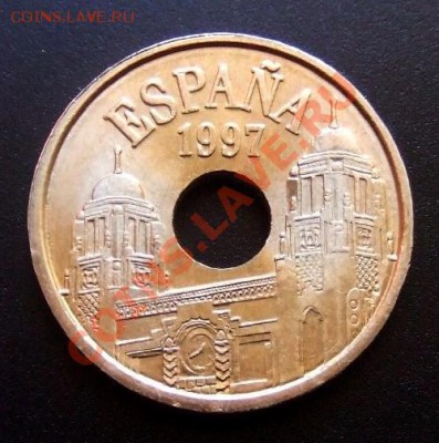 ИСПАНИЯ 25 песет (1997) Амфора до 19.06 (22.00) - Испания 25 песет (1997) Амфора А