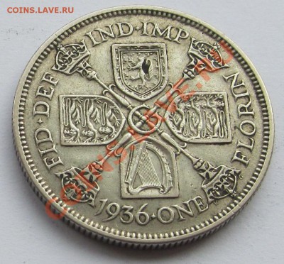 Великобритания: Ag-500 флорин 1936 Георг 5 до 21.06.13 22- - Флорин 1936-1