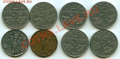 Y11 ФИКС Канада 5¢ 1927-45 8 шт. до 24.06 в 22°° - Y11 ФИКС Canada 5c 8 pcs_1