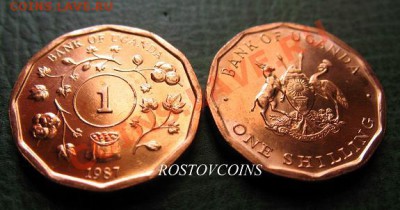 Распродажа остатков иностранных монет - 346. УГАНДА 1 шиллинг 1987 г. Растения - UNC = 40.JPG