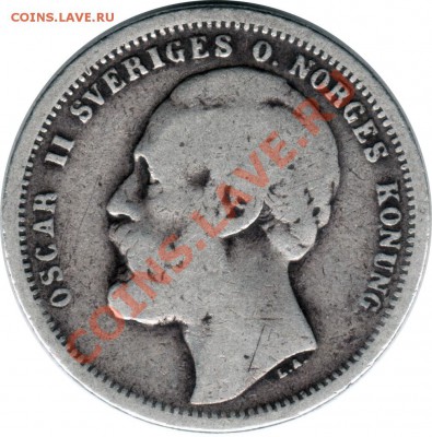 Y13 Ag Швеция 1 крона 1875 до 25.06 в 22°° - Y13 Sweden 1kr 1875_2