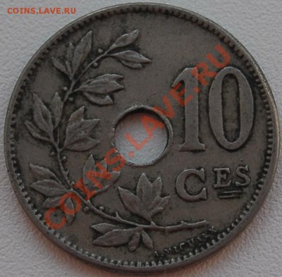 БЕЛЬГИЯ - 10 сентимов 1902 - до 25 июня - 070