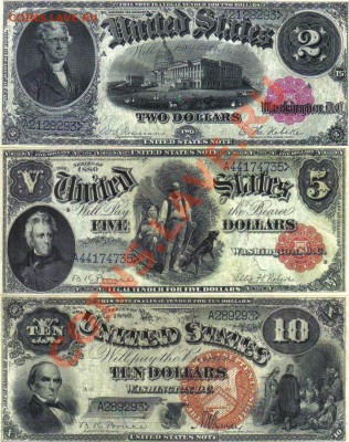 США 2-1000 долларов 1880г копии пресс до 23.06 21.00мск - США 2,5,10,20,50,100,500,1000 долларов 1880г копии пресс-1