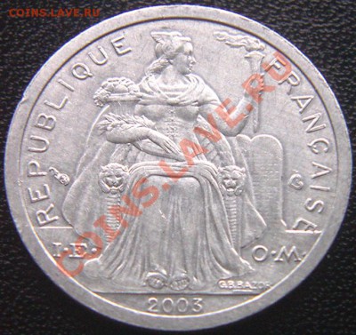 Французская Полинезия_1 франк 2003; до 21.06_22.02мск - 5714