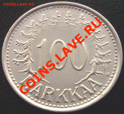 Финляндия_100 марок 1956; серебро; до 21.06_22.14мск - 4942