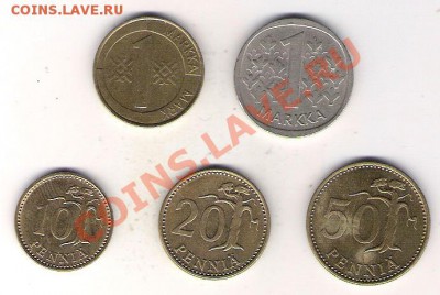Финляндия 5 монет до 27.06 до 22.00 по МСК - Финляндия 5 монет