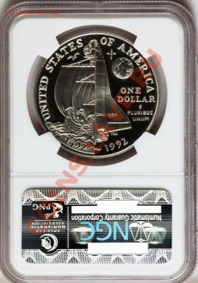 1992-P $ 1 Колумб Серебряный доллар PR69 Ультра Камея NGC. - lf