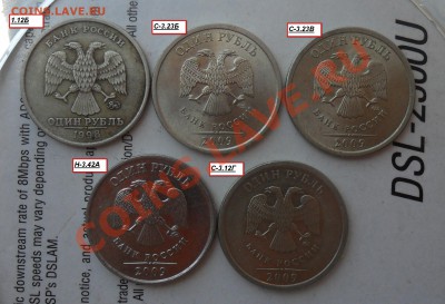 Разновиды 1руб.1998,2009гг. ммд и спмд. - 6