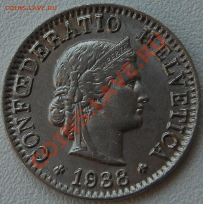 ШВЕЙЦАРИЯ - 5 раппен 1938 - до 2 июля - 490