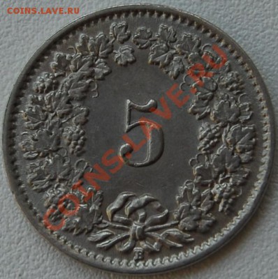 ШВЕЙЦАРИЯ - 5 раппен 1938 - до 2 июля - 492