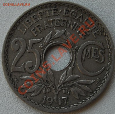 ФРАНЦИЯ  - 25 сантимов 1917 - до 2 июля - 495