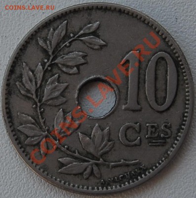 БЕЛЬГИЯ - 10 сентимов 1902 - до 4 июля - 613
