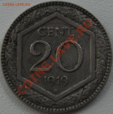 ИТАЛИЯ - 20 чентесими 1919 - до 6 июля - 692