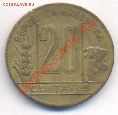Аргентина 20 центаво 1946 г.До 3.07.13 г. 22-00 МСК . - ар20 1