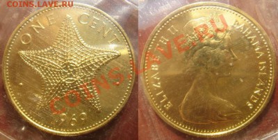Багамы: Ag-925 2$ 1969 UNC ШАЙБА в запайке до 02.07.13, 22- - Багамы 1 цент 1969.JPG