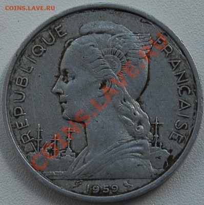ФРАНЦУЗКОЕ СОМАЛИ - 5 франков 1959 - до 8 июля - 650