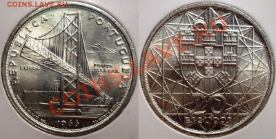 КОЛЛЕКЦИОННЫЕ МОНЕТЫ - НЕДОРОГО - 20 эскудо 1966