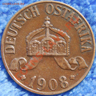 ГЕРМАНСКАЯ ОСТАФРИКА  - 1 геллер 1908 J - до 9 июля - 777
