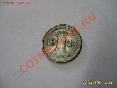 ГЕРМАНИЯ,1 РЕНТЕНПФЕННИГ 1923(расколы,непрочеканы )!до7.07 - S6000703.JPG