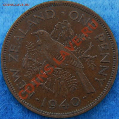 НОВАЯ ЗЕЛАНДИЯ - 1 пенни 1940 - Георг VI - до 11 июля - 028