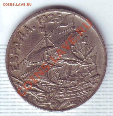 Испания.25 Сантимо.1925.Парусник.Неплохая. до 12 Июля - 19250017.JPG