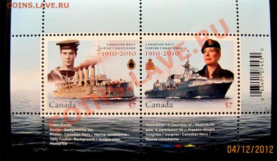 U81 Канада набор 100 лет ВМФ 1$ 2010 + сцепка марок 12.07 - U81 Nave Stamp Set_4