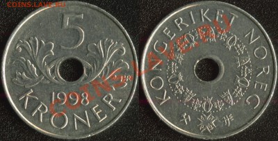 Норвегия 5 крон 1998 до 22:00мск 13.07.13 - Норвегия 5 крон 1998