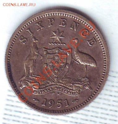 Ag.Австралия.6 Пенсов.1951. до 16 Июля - 19510046.JPG