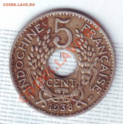 Франц.Индокитай.5 Сантимов.1938. до 18 июля - 19380042.JPG