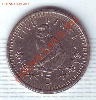 Гибралтар.5 Пенсов.1990. Обезьяна. до 18 июля - 19900044.JPG