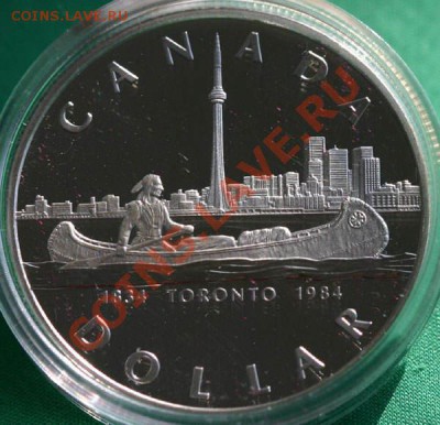 Монеты с Корабликами - 1984CanadaSilverDollarTorontoCoin