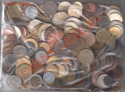 Иностранные монеты на вес 1 кг не более 2 повторов до 19.07 - 004