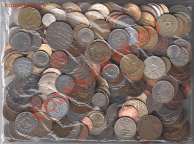 Иностранные монеты на вес 1 кг не более 2 повторов до 19.07 - 003