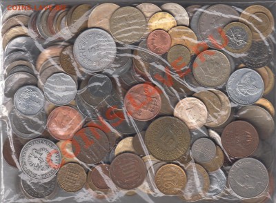 Иностранные монеты на вес 1 кг без повторов крупные до 19.07 - 005