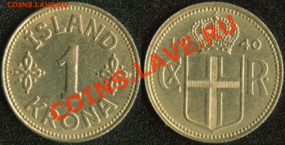 Старая Исландия 1 крона 1940 до 22:00мск 19.07.13 - Исландия 1 крона 1940