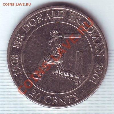 Австралия.20 Центов.2001.Sir Donald Bradman. до 20 июля - 20010028.JPG