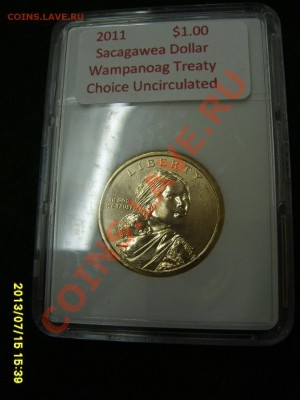 США,1 ДОЛЛАР 2011г(Sacagawea,Трубка Мира,Unc)!до 17.07.2013 - S6000014.JPG