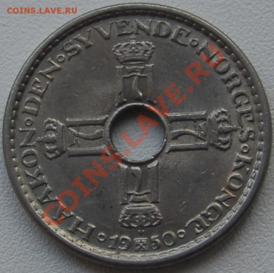 НОРВЕГИЯ - 1 крона 1950 - до 22 июля - 697