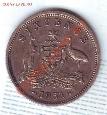 Ag.Австралия.6 Пенсов.1951. до 23 Июля - 19510050.JPG