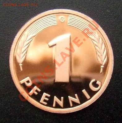 ГЕРМАНИЯ 1 пфенниг (1988 G) proof до 21.07 (22.00) - Германия 1 пфенниг (1988 G) Р