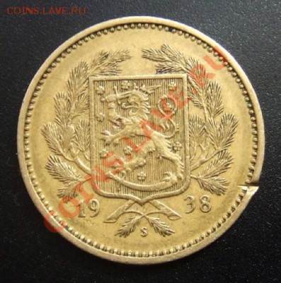 ФИНЛЯНДИЯ 5 марок (1938) до 21.07 (22.00) - Финляндия 5 марок (1938) №1 А