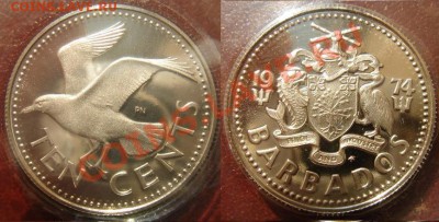 Барбадос: Ag-925 10 долларов 1974 PROOF до 23.07.13 22-00 - Барбадос 10 центов 1974.JPG