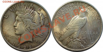 Доллар 1922 США, в блеске! до 26.07.13 в 22.00 мск.. - 1