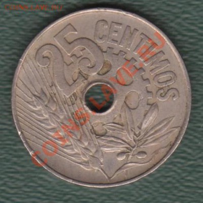 Испания, 25 Сентимос 1934  (22.07)21.00 - 42